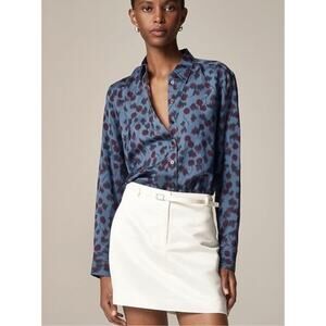 J.Crew Drapey button-up shirt in cherry-printed viscose twill